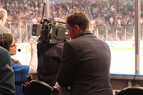 CEO of social media recruiting KAS Placement Ken Sundheim at the Rangers Playoffs game